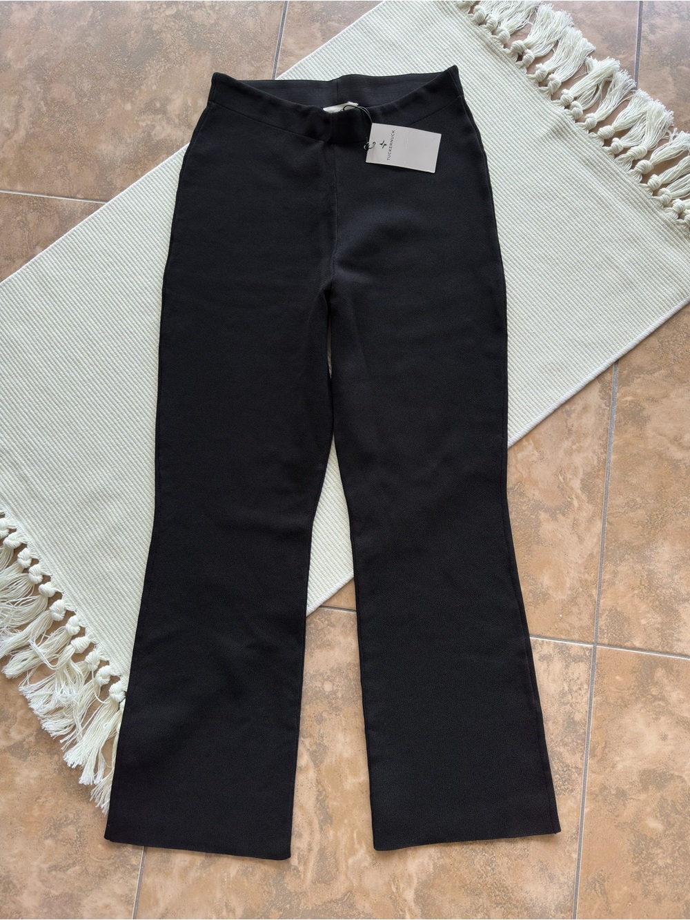 Tuckernuck Black Ashford High Rise Cropped Flare Pants
